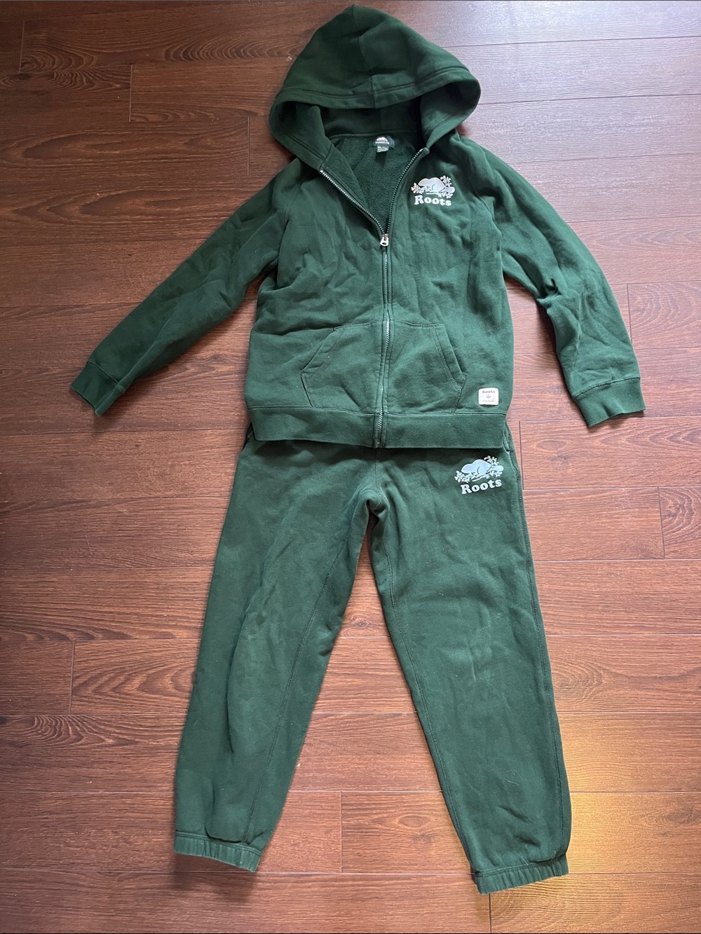 Roots Dark Green Zip Hoodie and Joggers Set